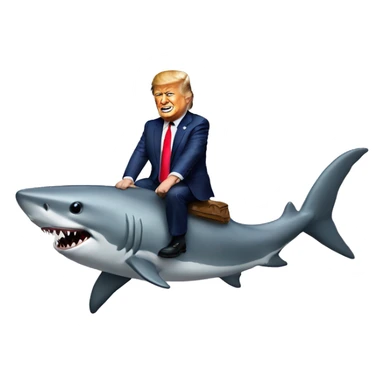 Donald Trump riding a shark sticker
