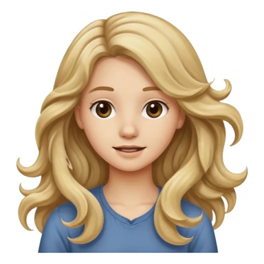 18 year old girl with long wavy dirty blonde hair waving sticker