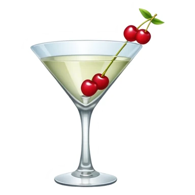 martini glass with cherry decoration sticker