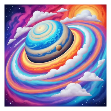 Gas Planet – swirling colorful clouds with no solid ground sticker