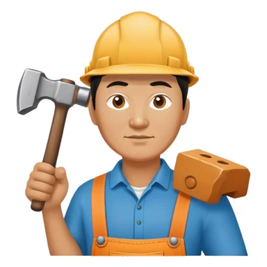 photorealistic kazakh worker middle age with 
hammer sticker