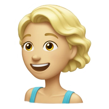 blonde woman giggling in shower sticker