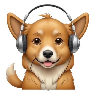 Dog wearing headphones  sticker