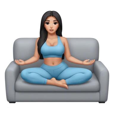 hyper-realistic kim kardashian in yoga pants on couch sticker