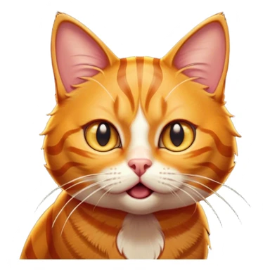 Cinematic Comical Ginger Tabby Cat Portrait Emoji, Head tilted dramatically with an exaggeratedly shocked or offended expression, sleek orange-brown fur with bold tabby stripes, wide amber eyes filled with exaggerated disbelief, Simplified yet hilariously expressive features, highly detailed, glowing with a slightly sassy glow, high shine, dramatic yet playful, stylized with an air of attitude, bright and endearing, soft glowing outline, capturing the essence of a sassy and over-the-top feline, so meme-worthy it feels like it could side-eye its way into internet fame instantly! sticker