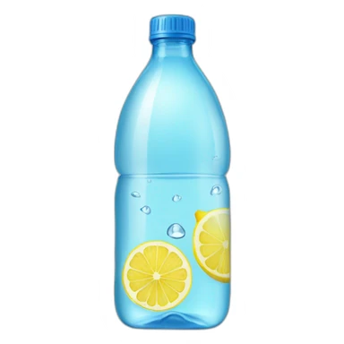 Bottle of water with lemon sticker