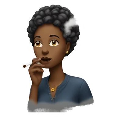 Black woman smoking blunt sticker