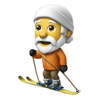 socrates skiing on mountain  sticker