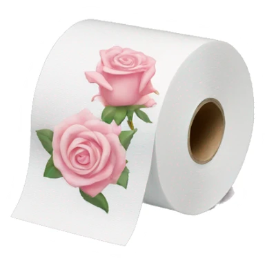 Light pink rose print toilet paper  sticker