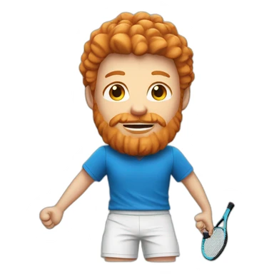 ginger tennis player with a blue tshirt sticker