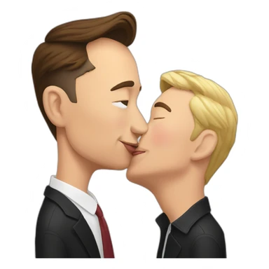 Elon Musk kissing Elon musk sticker
