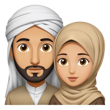 arabe husband and his little hijabi wife  sticker