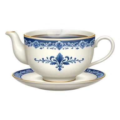 Fancy Teacup with steam rising sticker