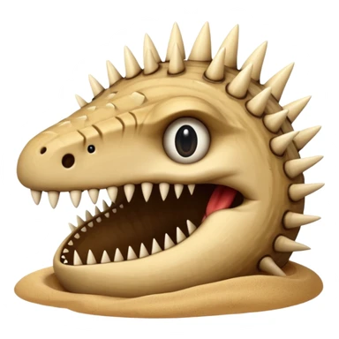 Sand worm from dune make the mouth a hole with long spiky teeth NO EYES and a body sticker