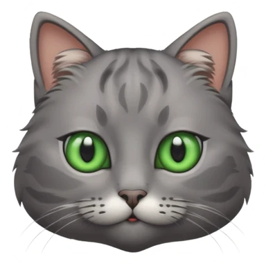 a gray cat with eyes on its FOREHEAD sticker