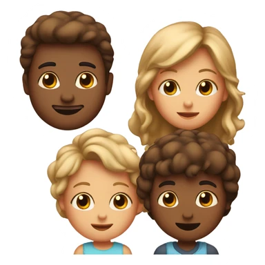 2 boys and a girl and mom and dad  sticker