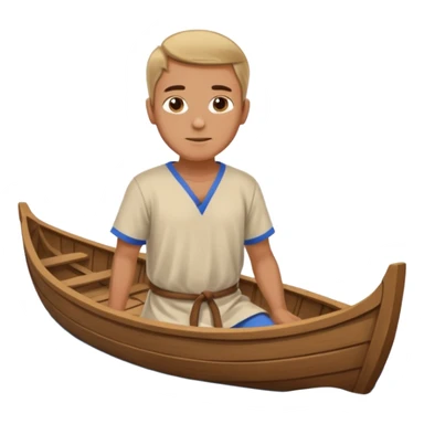 in medieval period  a man in a Boat sticker