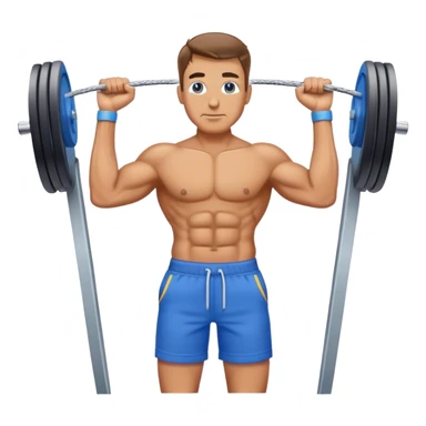 standing fit man with blue shorts cable-machine exercise sticker