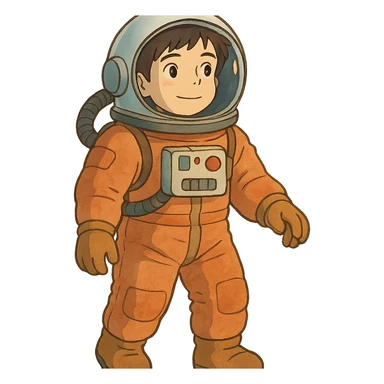 ghibli style astronaut sticker