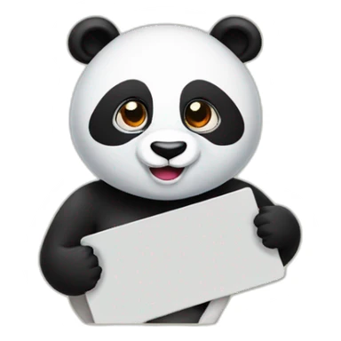 Panda holding a sign that says raid sticker