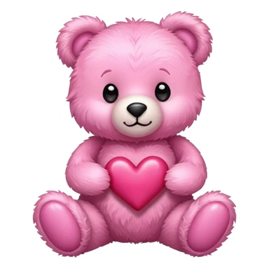 pink cute teddy bear sending hearts and love sticker