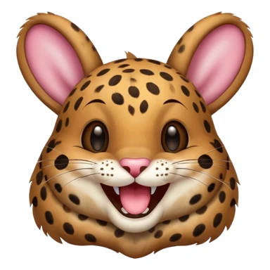 laughing leopard bunny sticker