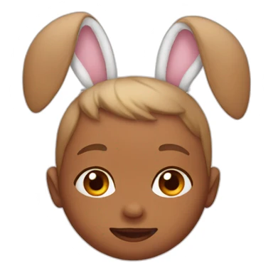 Newborn with bunny ears sticker