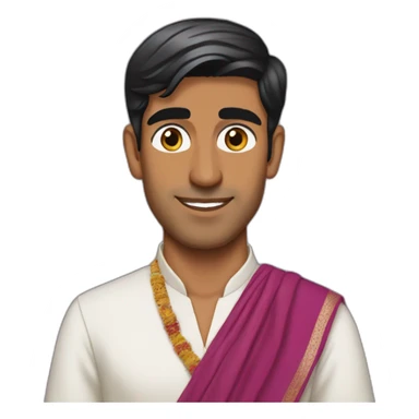 Rishi Sunak wearing a sari sticker