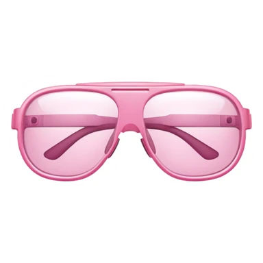 pink laboratory safety glasses, wraparound design with pink-tinted lenses, scientific eyewear sticker