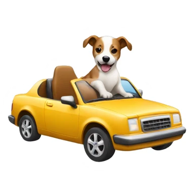 Dog riding a car sticker