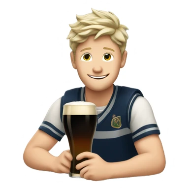 Niall Horan drinking a Guinness beer sticker