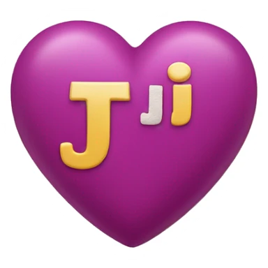 Heart with initial j&k sticker