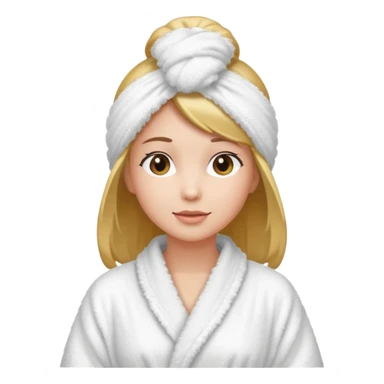 Women wearing shower robe an their hair with towel on head sticker