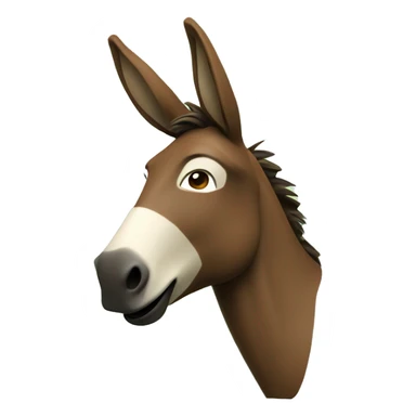 innocent brown donkey face and green background 3d sticker