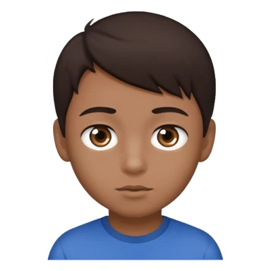 Dark brown hair, make the boy mixed race and is a boy and make his eye a bit smaller sticker