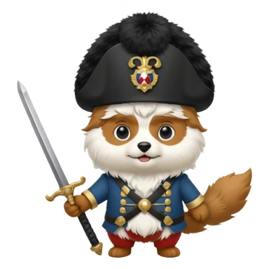 Spitz dog with Napoléon disguise sticker