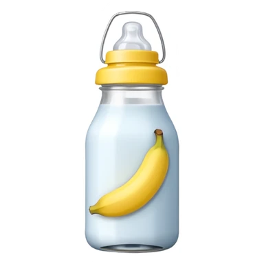 baby Milk bottle with banana tag sticker