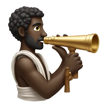 Dark skinned ancient Greek sailor holding a telescope sticker