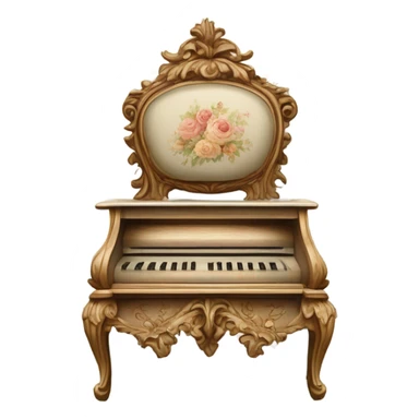 Vintage scenic rococo sticker