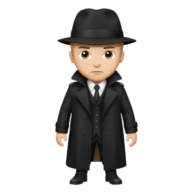 Gangster wearing trench coat sticker