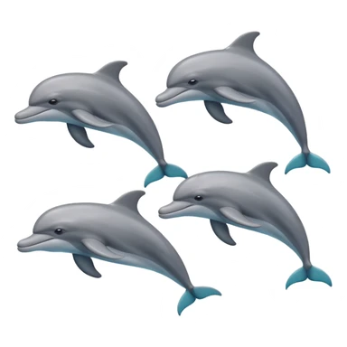 2 males and 2 female dolphins  sticker