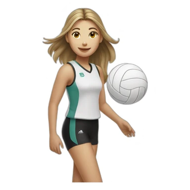 Withe girl volleyball player sticker