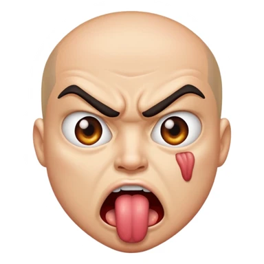 Angry and sticking tongue out sticker