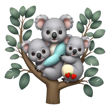 famille de koalas sticker