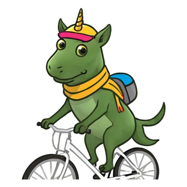 Unicorn dog riding a bicycle  sticker