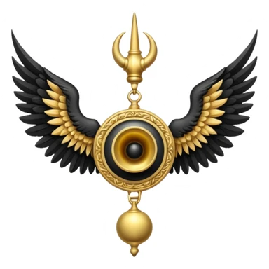 holy emblem with black wings with horn sticker