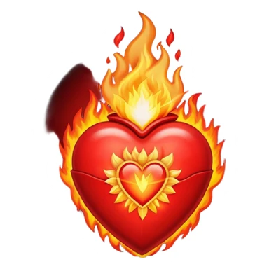 Sacred heart on fire sticker