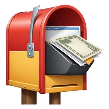 petit personnage qui envoie un courrier dans une grosse boite aux lettres sticker