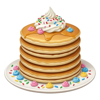 stack of pancakes with whip cream and sprinkles sticker