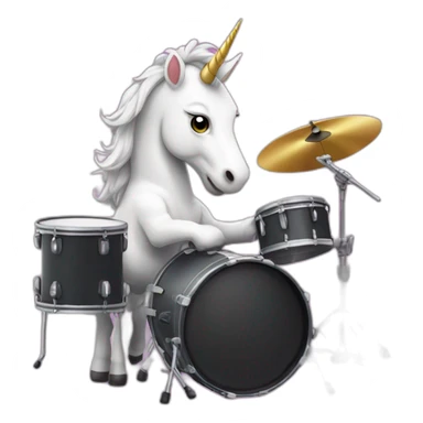 licorn with a drum kit sticker